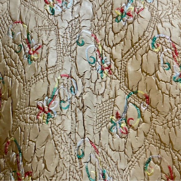 Vintage DB Sport Beaded & Sequin Crinkle Jacket Beige, Embroidered, Sz M - Picture 13 of 16